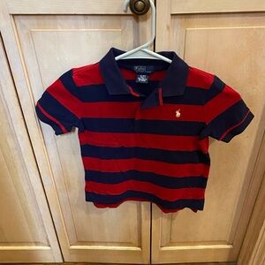 Polo by Ralph Lauren Red and Navy Striped Polo Shirt - Kids